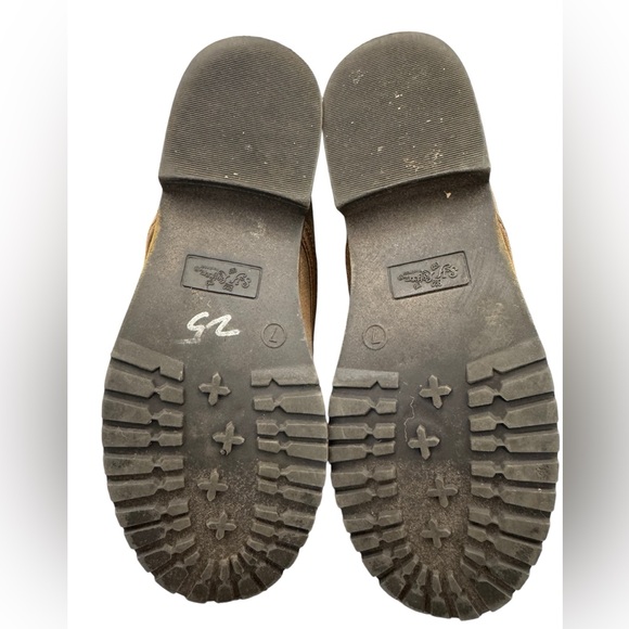 Self Esteem Tan Lace-Up Faux Fur Ankle Trim Boots Size 7 - Picture 7 of 10